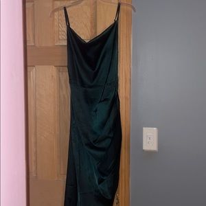 Emerald Green satin dress